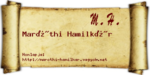 Maróthi Hamilkár névjegykártya